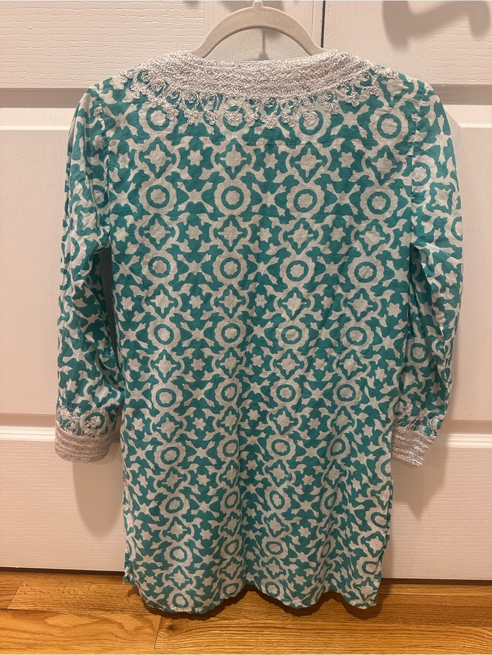 Roberta Roller Rabbit Turquoise & White Patterned Tunic - Picture 4 of 8